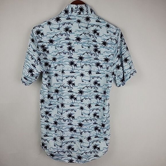 Dixxon Flannel Shirt Men XS Moorea Party Palm Tree Hawaiian Travel Lightweight - Picture 9 of 11